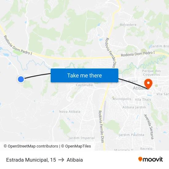 Estrada Municipal, 15 to Atibaia map