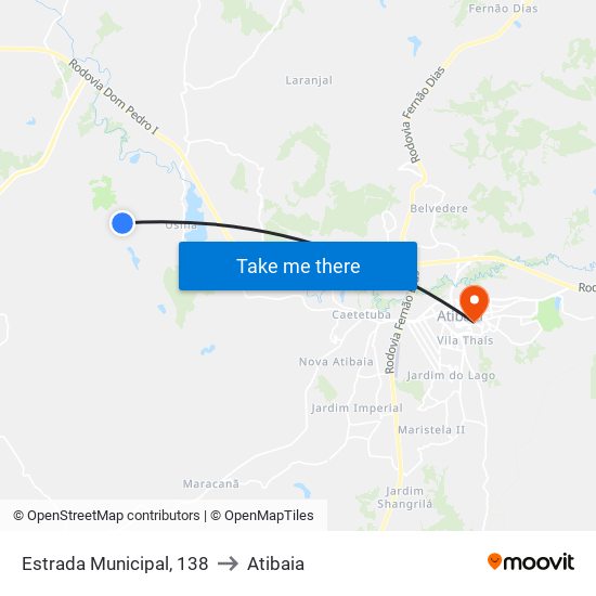 Estrada Municipal, 138 to Atibaia map