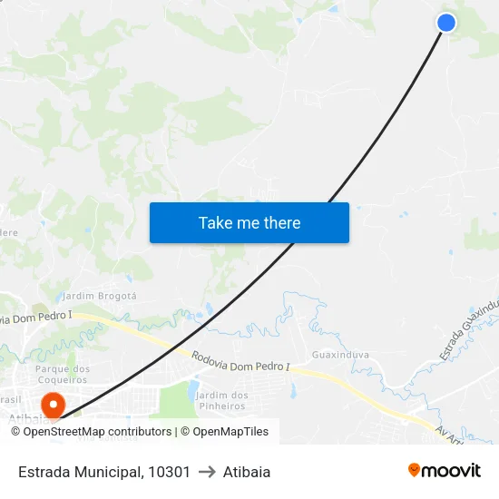 Estrada Municipal, 10301 to Atibaia map