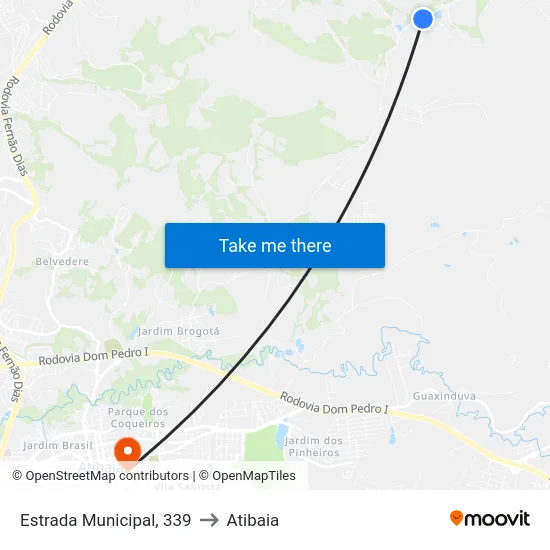 Estrada Municipal, 339 to Atibaia map
