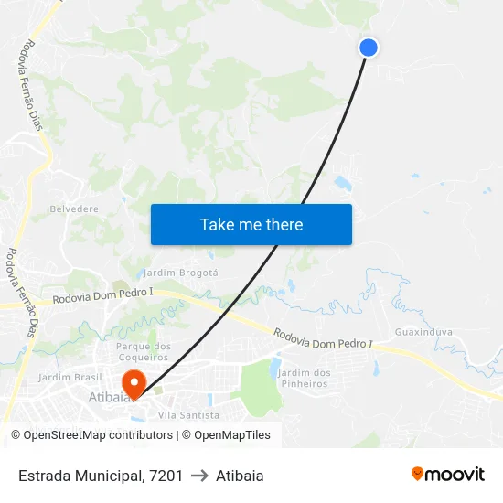 Estrada Municipal, 7201 to Atibaia map