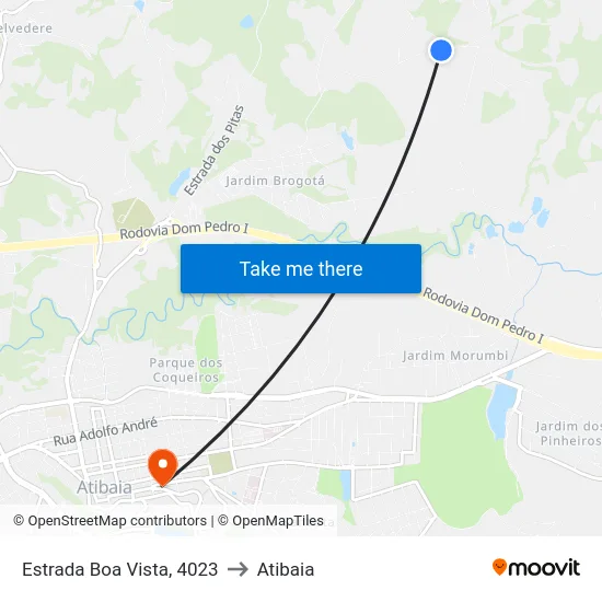 Estrada Boa Vista, 4023 to Atibaia map