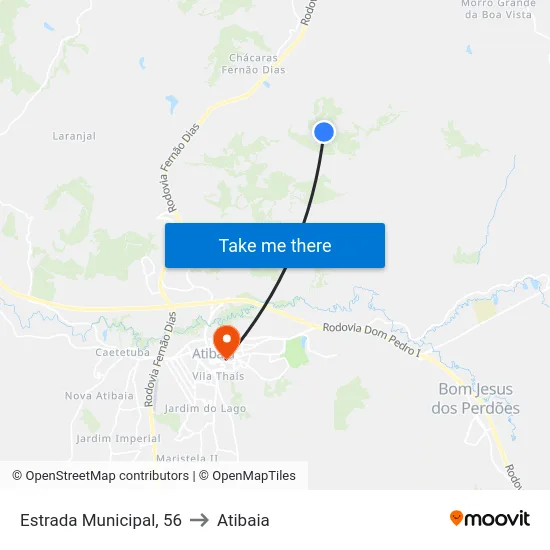 Estrada Municipal, 56 to Atibaia map