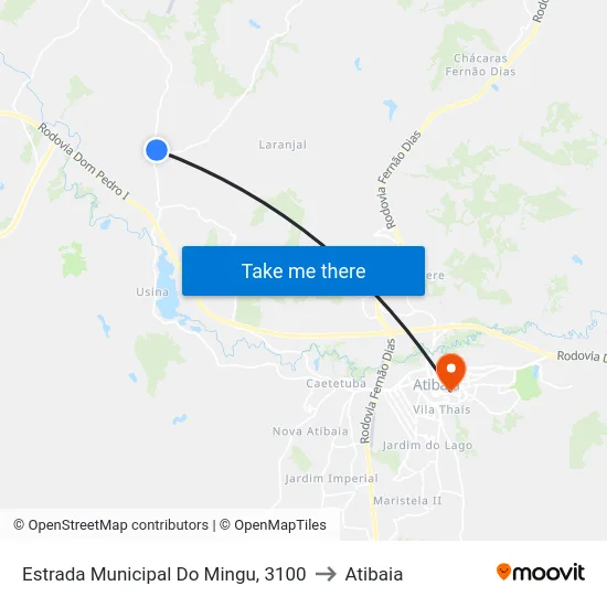 Estrada Municipal Do Mingu, 3100 to Atibaia map