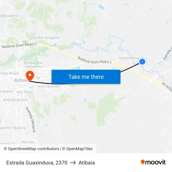 Estrada Guaxinduva, 2370 to Atibaia map