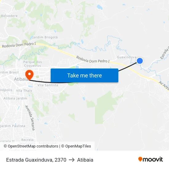 Estrada Guaxinduva, 2370 to Atibaia map