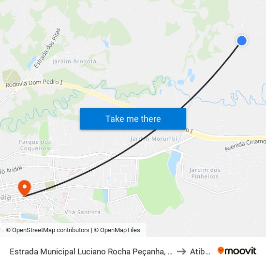 Estrada Municipal Luciano Rocha Peçanha, 3000 to Atibaia map