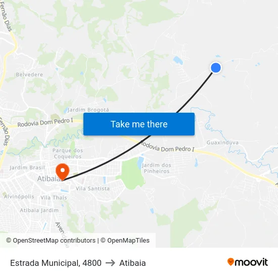 Estrada Municipal, 4800 to Atibaia map