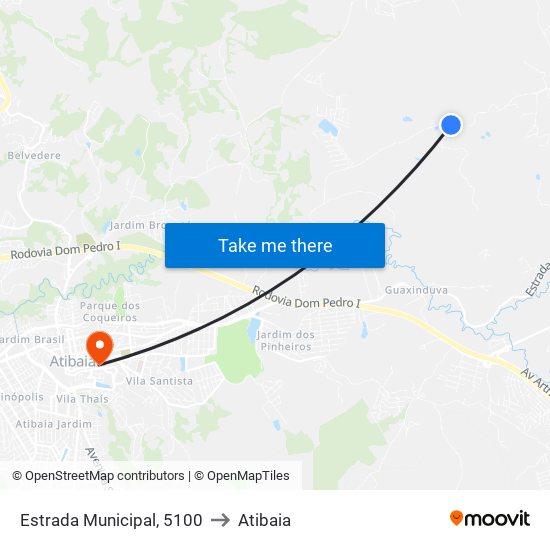 Estrada Municipal, 5100 to Atibaia map