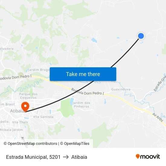 Estrada Municipal, 5201 to Atibaia map