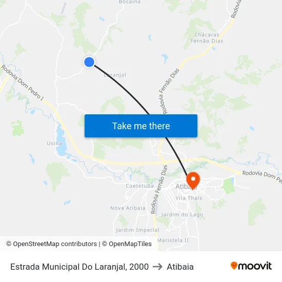 Estrada Municipal Do Laranjal, 2000 to Atibaia map