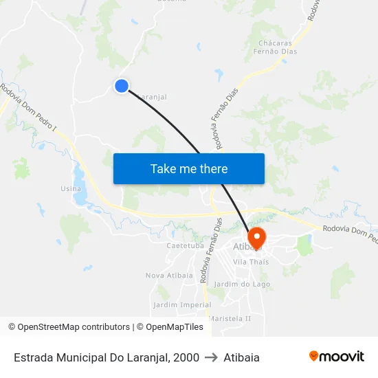 Estrada Municipal Do Laranjal, 2000 to Atibaia map
