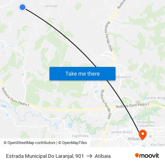 Estrada Municipal Do Laranjal, 901 to Atibaia map