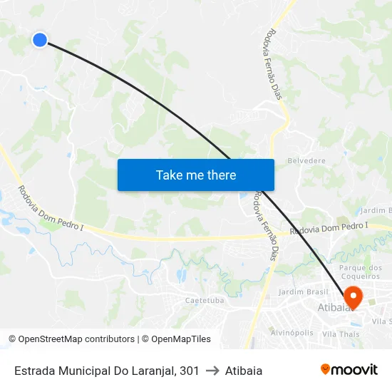 Estrada Municipal Do Laranjal, 301 to Atibaia map