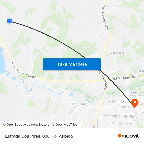 Estrada Dos Pires, 800 to Atibaia map