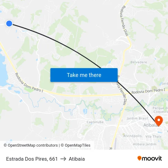 Estrada Dos Pires, 661 to Atibaia map