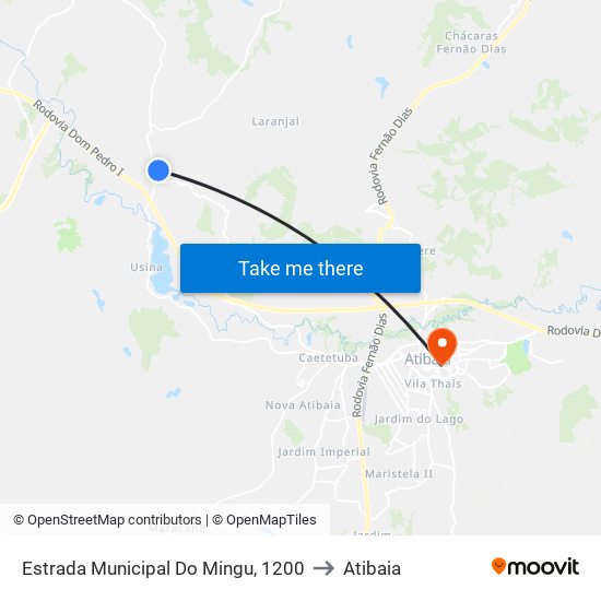 Estrada Municipal Do Mingu, 1200 to Atibaia map