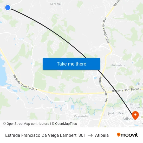 Estrada Francisco Da Veiga Lambert, 301 to Atibaia map