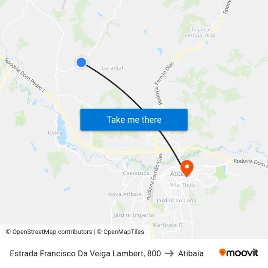 Estrada Francisco Da Veiga Lambert, 800 to Atibaia map