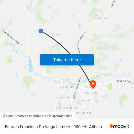 Estrada Francisco Da Veiga Lambert, 900 to Atibaia map