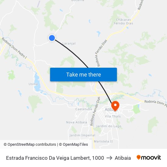 Estrada Francisco Da Veiga Lambert, 1000 to Atibaia map