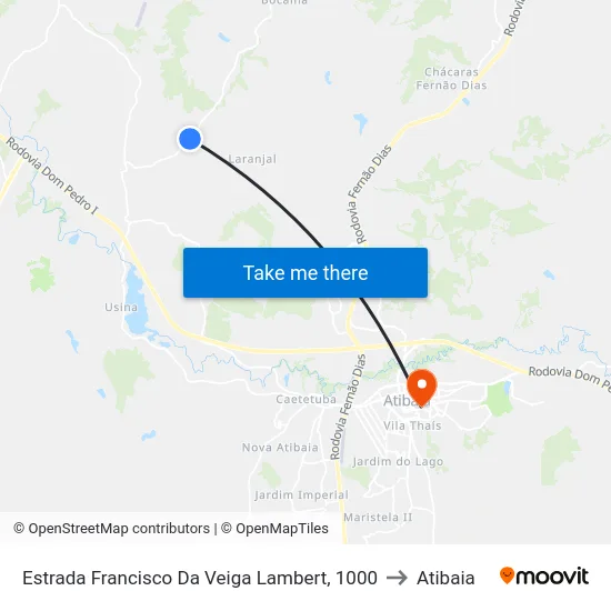 Estrada Francisco Da Veiga Lambert, 1000 to Atibaia map