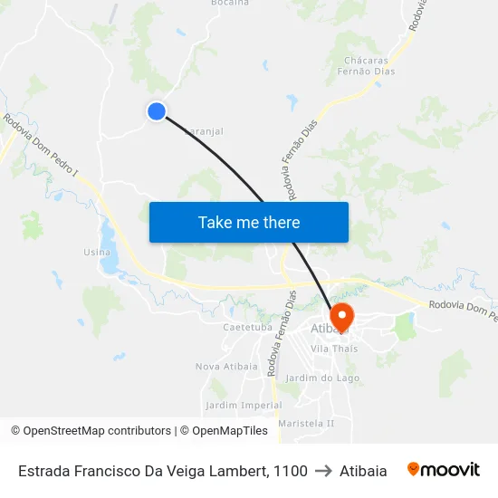 Estrada Francisco Da Veiga Lambert, 1100 to Atibaia map