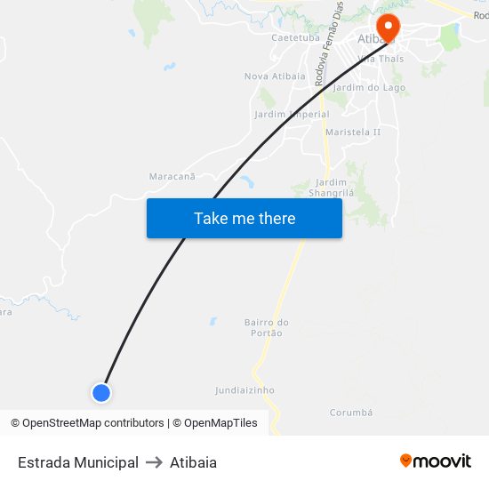 Estrada Municipal to Atibaia map