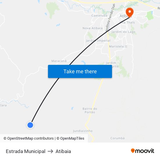 Estrada Municipal to Atibaia map