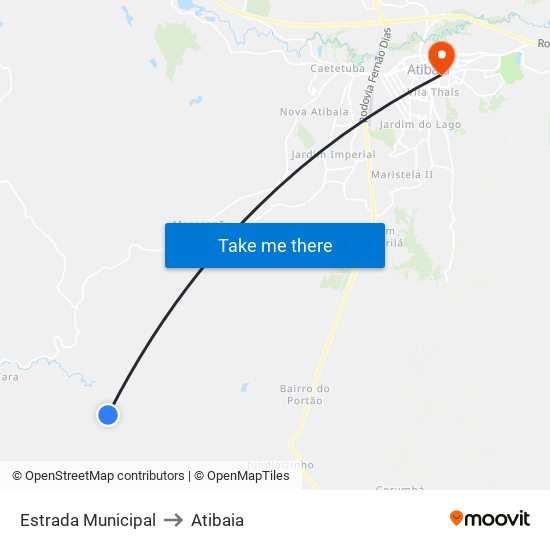 Estrada Municipal to Atibaia map