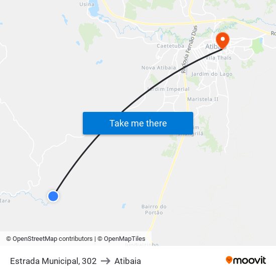 Estrada Municipal, 302 to Atibaia map