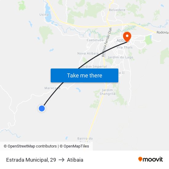 Estrada Municipal, 29 to Atibaia map