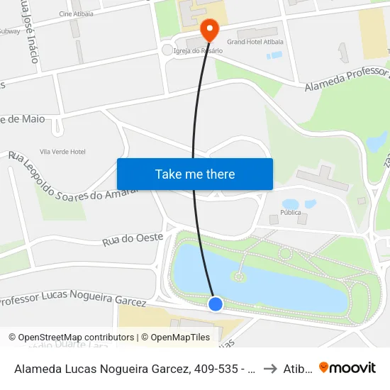 Alameda Lucas Nogueira Garcez, 409-535 - Escola Major to Atibaia map