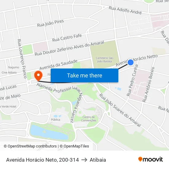 Avenida Horácio Neto, 200-314 to Atibaia map