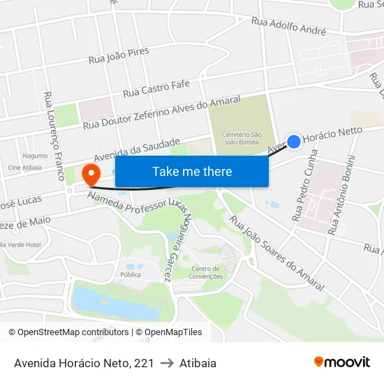 Avenida Horácio Neto, 221 to Atibaia map