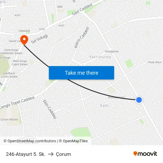 246-Atayurt 5. Sk. to Çorum map