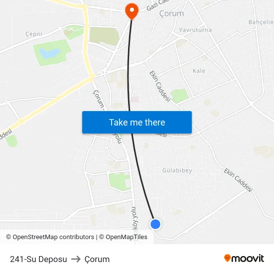 241-Su Deposu to Çorum map