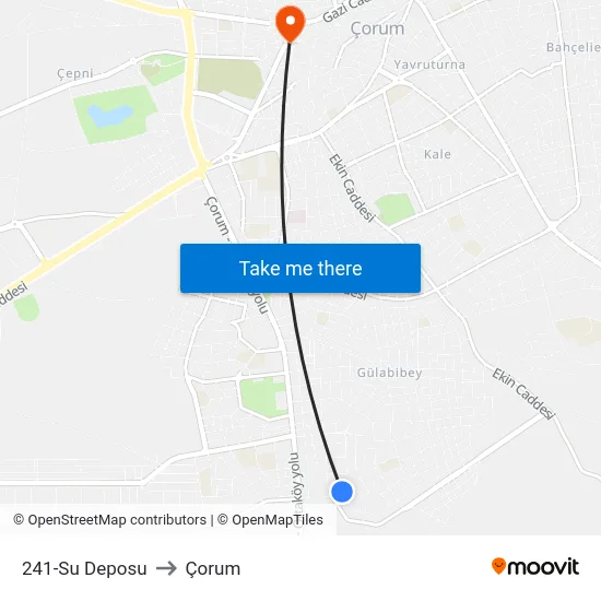241-Su Deposu to Çorum map