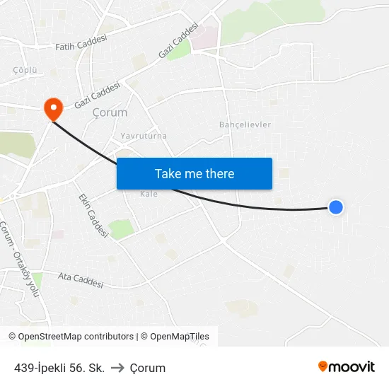 439-İpekli 56. Sk. to Çorum map