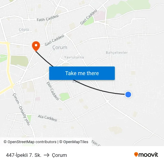 447-İpekli 7. Sk. to Çorum map