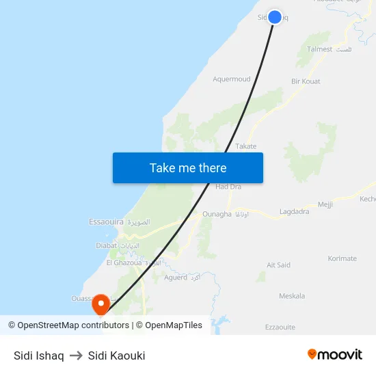 Sidi Ishaq to Sidi Kaouki map