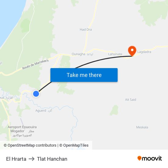 El Hrarta to Tlat Hanchan map