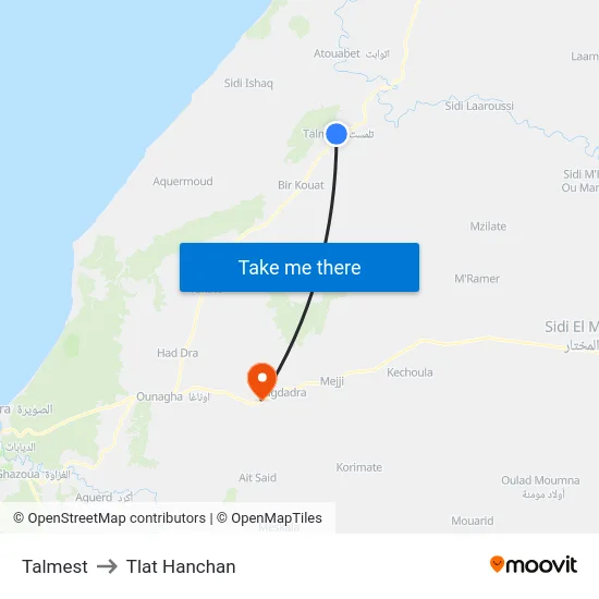 Talmest to Tlat Hanchan map