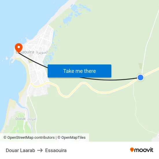 Douar Laarab to Essaouira map