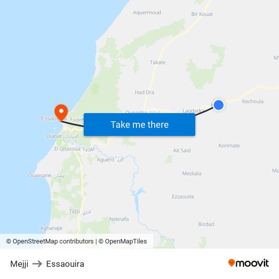 Mejji to Essaouira map