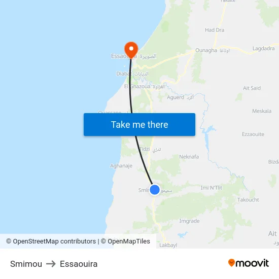 Smimou to Essaouira map
