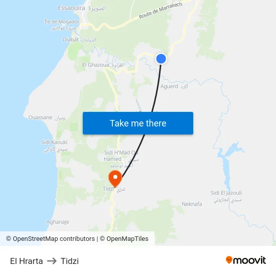 El Hrarta to Tidzi map