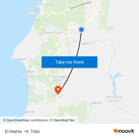 El Hrarta to Tidzi map
