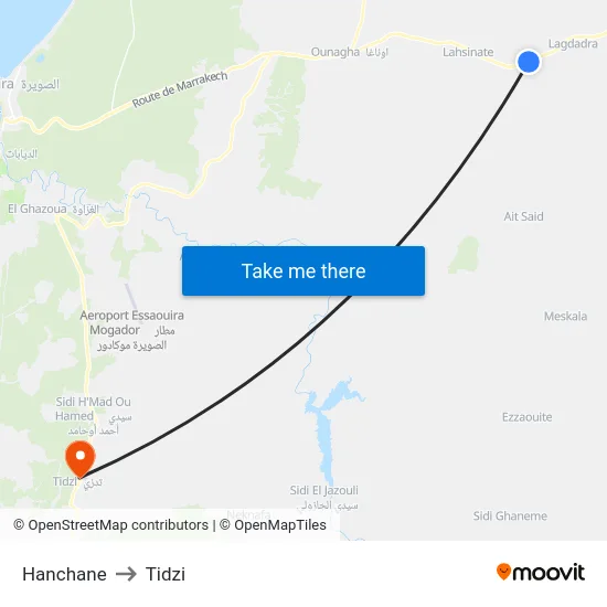 Hanchane to Tidzi map