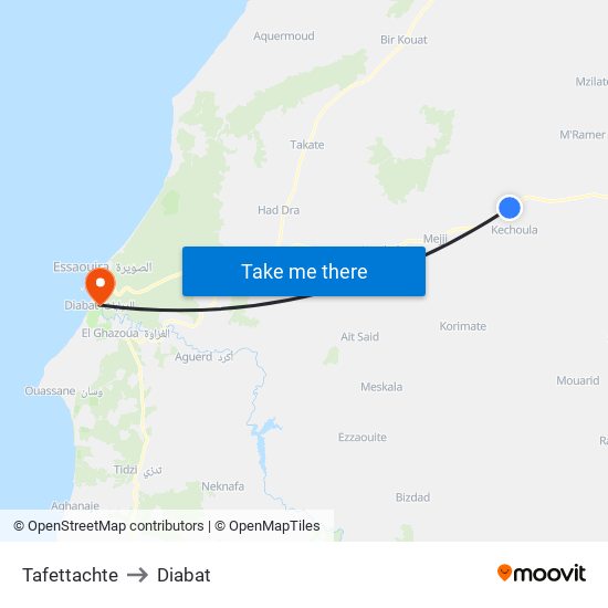 Tafettachte to Diabat map